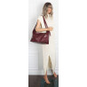 Torebka damska shopper A4 elegancka torba modna do pracy PJ272 Bordowa