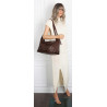 Torebka damska shopper A4 elegancka torba modna do pracy PJ272 Czekoladowa
