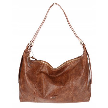 Torebka damska shopper A4 elegancka torba duża modna do pracy PJ272 Brązowa