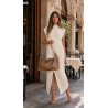 Torebka damska shopper A4 elegancka torba duża modna do pracy PJ272 Beżowa