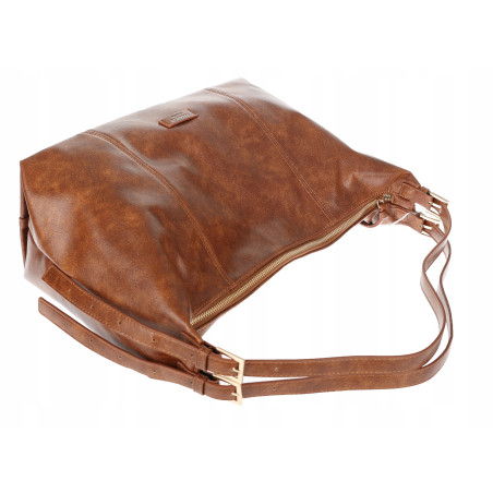 Torebka damska shopper A4 elegancka torba duża modna do pracy PJ272 Brązowa