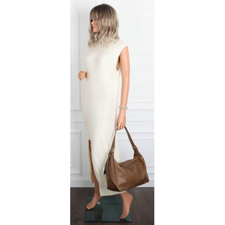 Torebka damska shopper A4 elegancka torba duża modna do pracy PJ272 Beżowa