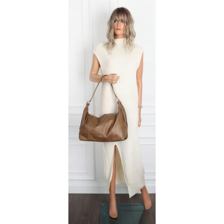 Torebka damska shopper A4 elegancka torba duża modna do pracy PJ272 Beżowa