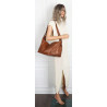 Torebka damska shopper A4 elegancka torba duża modna do pracy PJ272 Brązowa