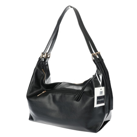 Torebka damska shopper A4 elegancka torba na ramię do pracy PJ272 Czarna