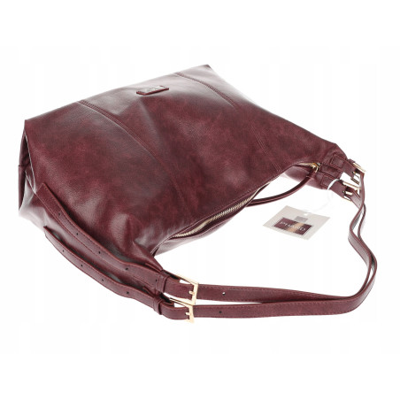 Torebka damska shopper A4 elegancka torba modna do pracy PJ272 Bordowa