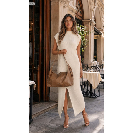 Torebka damska shopper A4 elegancka torba duża modna do pracy PJ272 Beżowa
