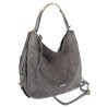 Torebka damska shopper torba zamszowa na ramię modna do pracy PJ451 Szara