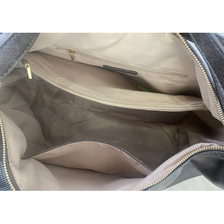 Torebka damska shopper torba zamszowa na ramię modna do pracy PJ451 Szara