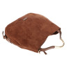 Torebka damska shopper torba zamszowa na ramię modna do pracy PJ451 Brązowa