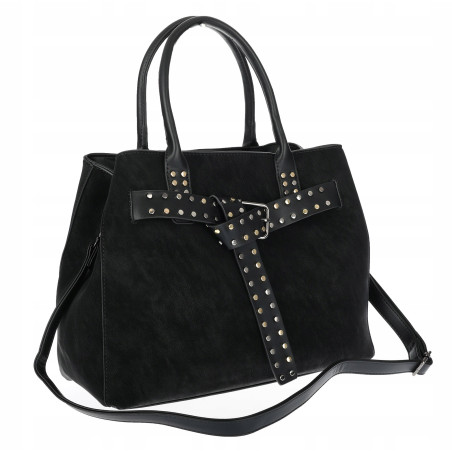 Torebka damska shopper kuferek elegancka modna torba do pracy MC812 Czarna