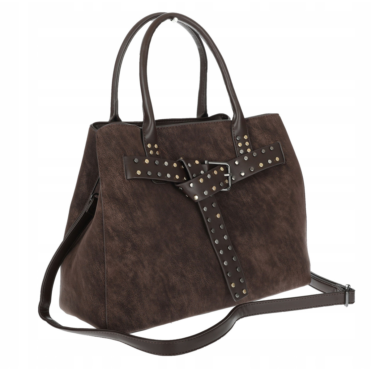 Torebka damska shopper kuferek elegancka torba do pracy MC812 Czekoladowa