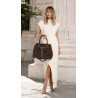 Torebka damska shopper kuferek elegancka torba do pracy MC812 Czekoladowa