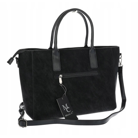 Torebka damska shopper kuferek elegancka modna torba do pracy MC812 Czarna