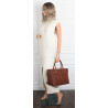 Torebka damska shopper kuferek elegancka torba modna do pracy MC812 Brązowa