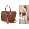 Torebka damska shopper kuferek elegancka torba modna do pracy MC812 Brązowa