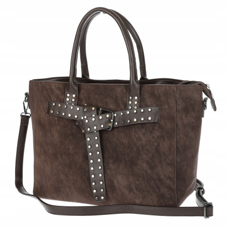 Torebka damska shopper kuferek elegancka torba do pracy MC812 Czekoladowa
