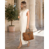 Torebka damska shopper kuferek A4 elegancka torba do pracy MC812 Beżowa