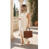 Torebka damska shopper kuferek elegancka torba modna do pracy MC812 Brązowa