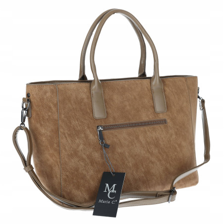 Torebka damska shopper kuferek A4 elegancka torba do pracy MC812 Beżowa