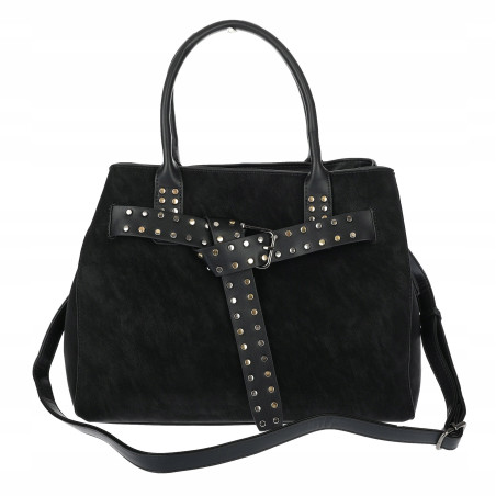 Torebka damska shopper kuferek elegancka modna torba do pracy MC812 Czarna