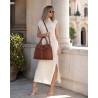 Torebka damska shopper kuferek elegancka torba modna do pracy MC812 Brązowa