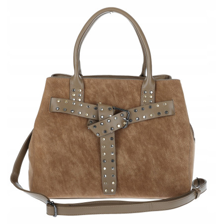 Torebka damska shopper kuferek A4 elegancka torba do pracy MC812 Beżowa