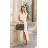 Torebka damska shopper kuferek A4 elegancka torba do pracy MC812 Zielona