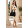 Torebka damska shopper kuferek elegancka modna torba do pracy MC812 Czarna