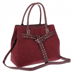 Torebka damska shopper kuferek A4 elegancka torba do pracy MC812 Bordowa