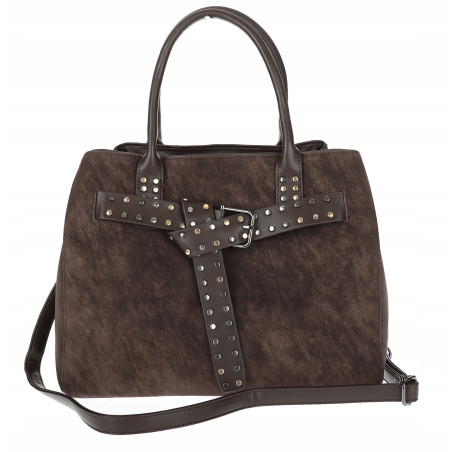 Torebka damska shopper kuferek elegancka torba do pracy MC812 Czekoladowa