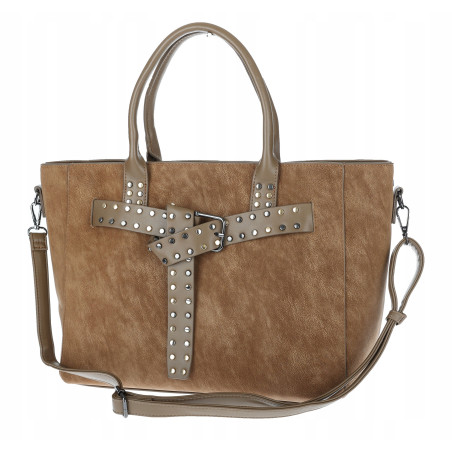 Torebka damska shopper kuferek A4 elegancka torba do pracy MC812 Beżowa