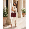 Torebka damska shopper kuferek A4 elegancka torba do pracy MC812 Bordowa