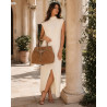 Torebka damska shopper kuferek A4 elegancka torba do pracy MC812 Beżowa