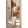 Torebka damska shopper kuferek A4 elegancka torba do pracy MC812 Beżowa