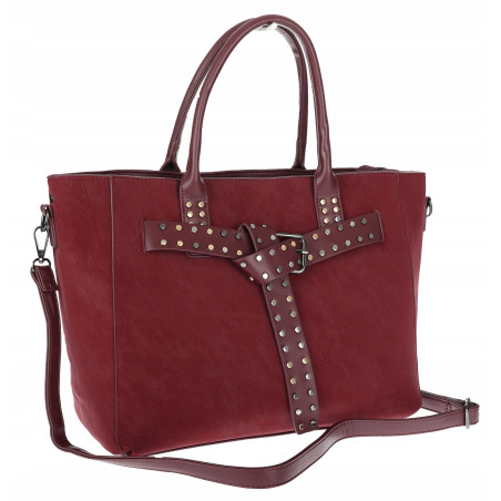 Torebka damska shopper kuferek A4 elegancka torba do pracy MC812 Bordowa
