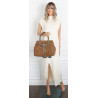 Torebka damska shopper kuferek A4 elegancka torba do pracy MC812 Beżowa