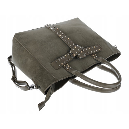 Torebka damska shopper kuferek A4 elegancka torba do pracy MC812 Zielona