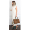 Torebka damska shopper kuferek A4 elegancka torba do pracy MC812 Beżowa
