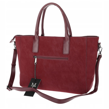 Torebka damska shopper kuferek A4 elegancka torba do pracy MC812 Bordowa