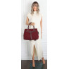 Torebka damska shopper kuferek A4 elegancka torba do pracy MC812 Bordowa