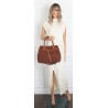 Torebka damska shopper kuferek elegancka torba modna do pracy MC812 Brązowa