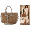 Torebka damska shopper kuferek A4 elegancka torba do pracy MC812 Beżowa