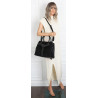 Torebka damska shopper kuferek elegancka modna torba do pracy MC812 Czarna