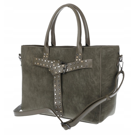 Torebka damska shopper kuferek A4 elegancka torba do pracy MC812 Zielona
