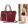 Torebka damska shopper kuferek A4 elegancka torba do pracy MC812 Bordowa
