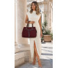 Torebka damska shopper kuferek A4 elegancka torba do pracy MC812 Bordowa