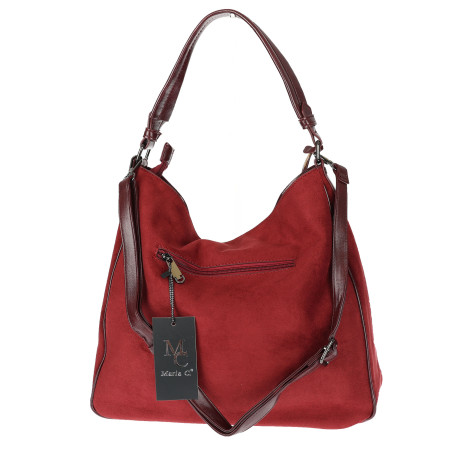 Torebka Damska Shopper na Ramię worek modna torba Listonoszka MC797 Bordowa