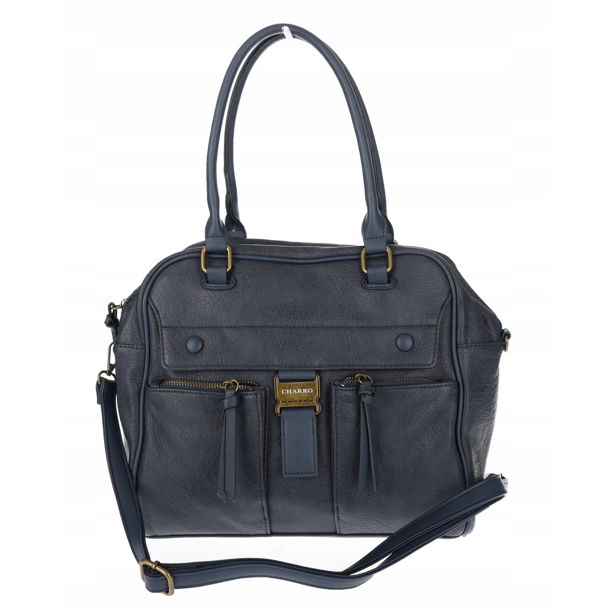 Torebka damska shopper A4 kuferek elegancka torba do pracy CH810 Granatowa