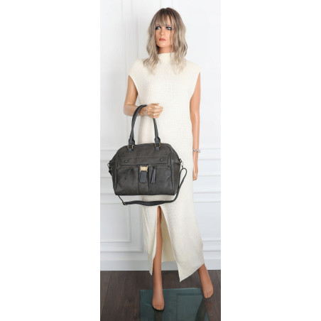 Torebka damska shopper A4 kuferek elegancka torba do pracy CH810 Szara